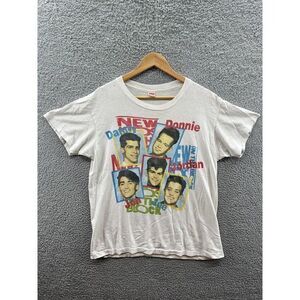 Hanes New Kids On The Block Graphic T-Shirt White Donnie Jordan USA 1989 Size L